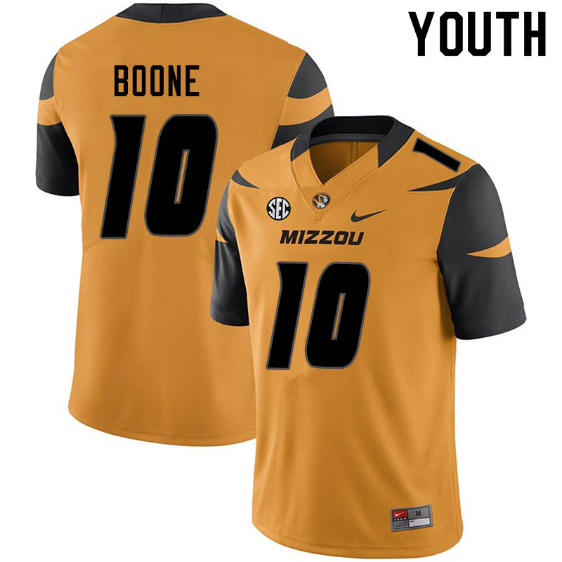 Youth #10 C.J. Boone Missouri Tigers College Football Jerseys Sale-Yellow